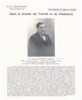 “Alpes Pittoresques” (Resim gibi Alpler) kitabından bir alıntı Endüstri lideri Albert Raymond’a saygı ifadesi 