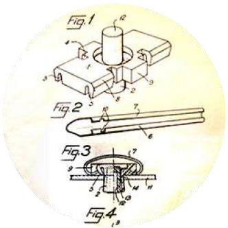 Drawing of watertight rivet made of plastic