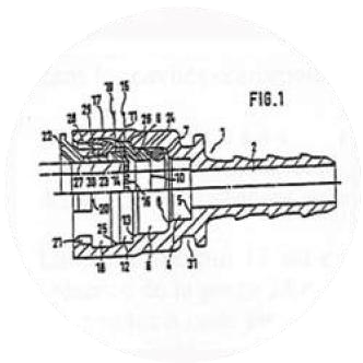 Dessin technique extrait du brevet du raccord grippant