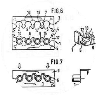 Disegno tecnico della clip a incastro in plastica