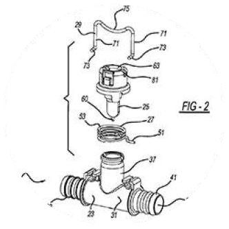 Dessin technique issu du brevet de la valve en alliage à mémoire de forme