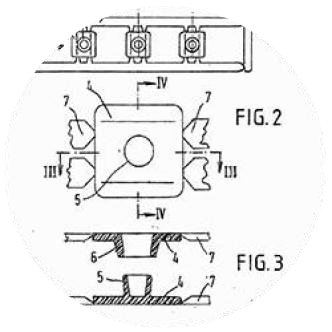 Disegno tecnico del fermaglio a strisce TEDDY