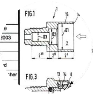 Yüksek basınçlı geçmeli konektörün patent çizimi