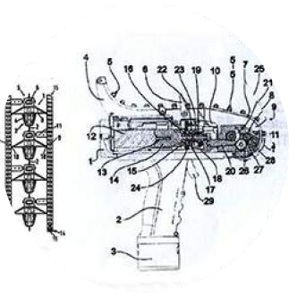 Dessin technique issu du brevet du pistolet de pose RayTOOL®